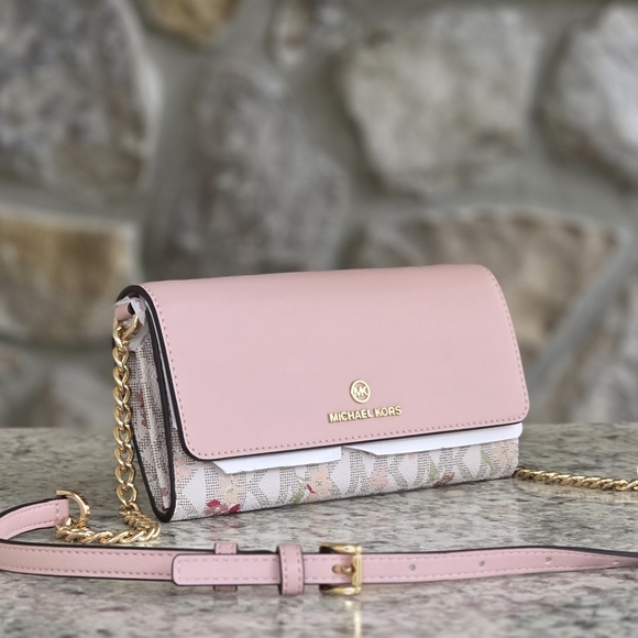 Michael Kors Handbags - Michael Kors Jet Set Logo Floral Large Wallet Crossbody